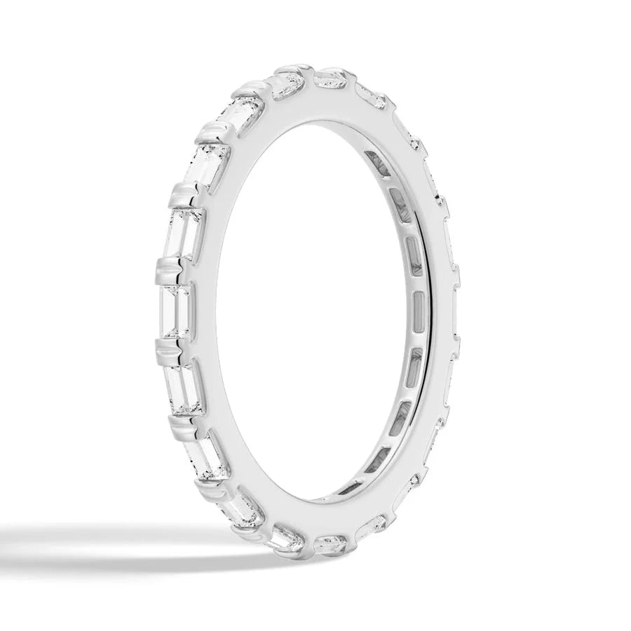 Slim Baguette Moissanite Stackable Band | 925 Silver & 10K-18K Gold & Platinum