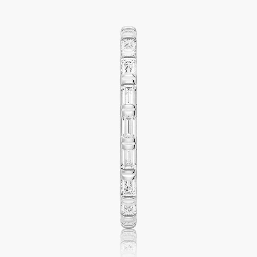 Slim Baguette Moissanite Stackable Band | 925 Silver & 10K-18K Gold & Platinum