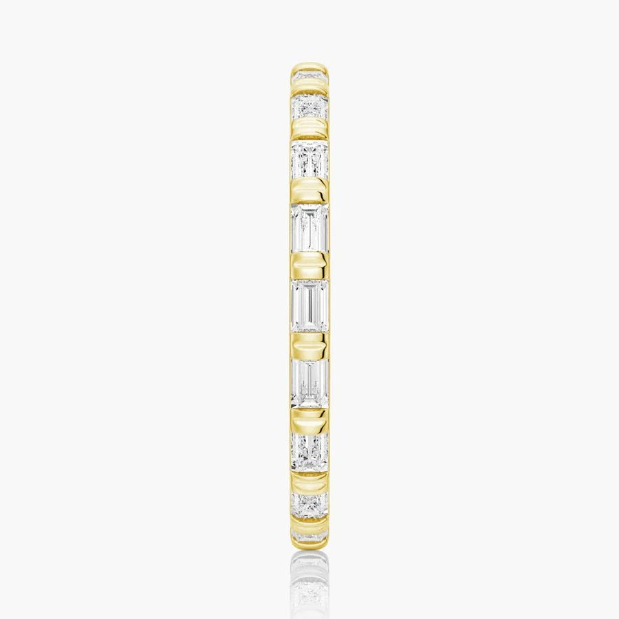 Slim Baguette Moissanite Stackable Band | 925 Silver & 10K-18K Gold & Platinum