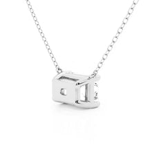 Load image into Gallery viewer, Emerald Cut Moissanite Pendant – Solitaire Necklace | Silver &amp; Gold