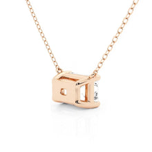 Load image into Gallery viewer, Emerald Cut Moissanite Pendant – Solitaire Necklace | Silver &amp; Gold