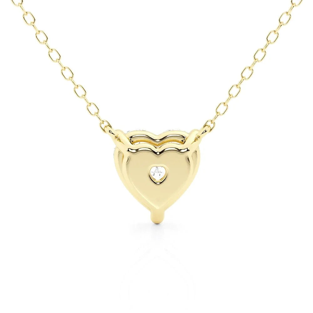 Heart Cut Moissanite Pendant – Solitaire Necklace | Silver & Gold