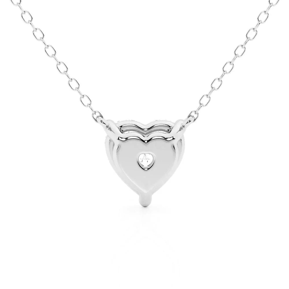 Heart Cut Moissanite Pendant – Solitaire Necklace | Silver & Gold