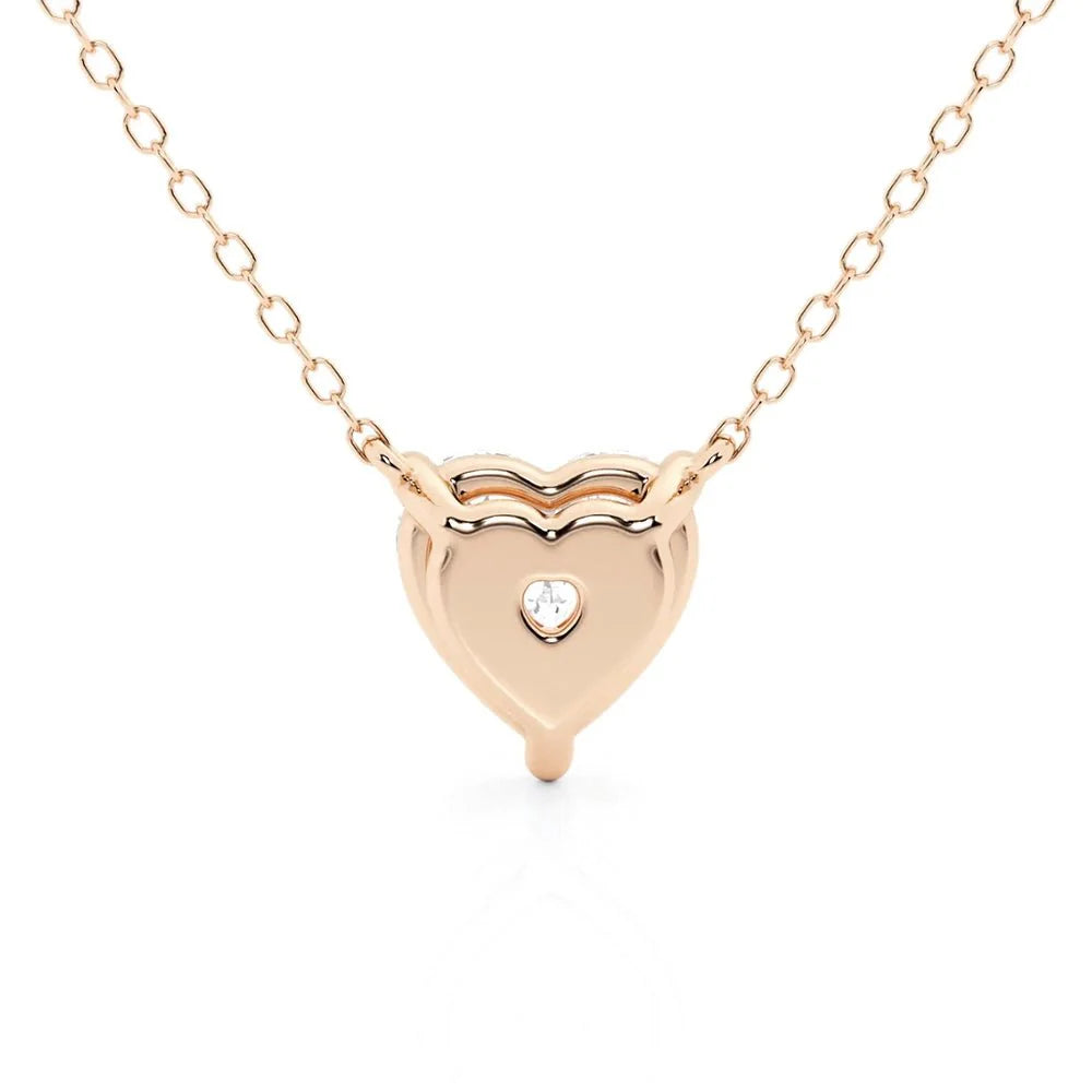Heart Cut Moissanite Pendant – Solitaire Necklace | Silver & Gold