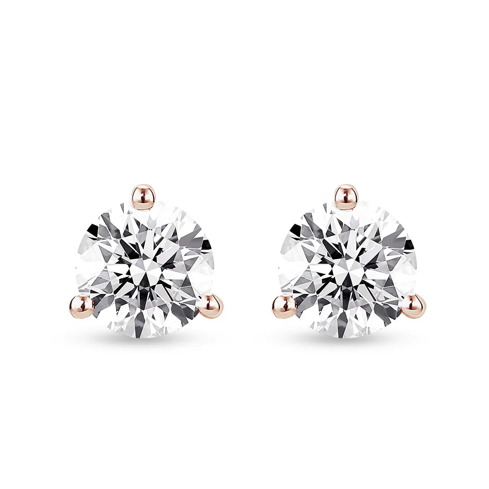 Minimalist Moissanite Studs in Gold
