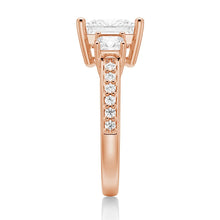 Load image into Gallery viewer, Three Stone Pavé Princess Cut Engagement Ring