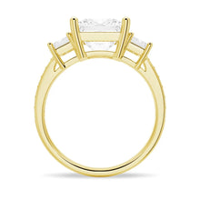 Load image into Gallery viewer, Three Stone Pavé Princess Cut Engagement Ring