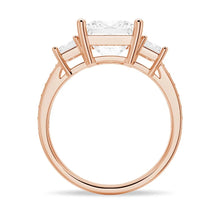 Load image into Gallery viewer, Three Stone Pavé Princess Cut Engagement Ring