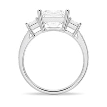 Load image into Gallery viewer, Three Stone Pavé Princess Cut Engagement Ring