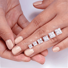 Load image into Gallery viewer, Lab-Grown Princess Cut Moissanite Ring Detail Shot