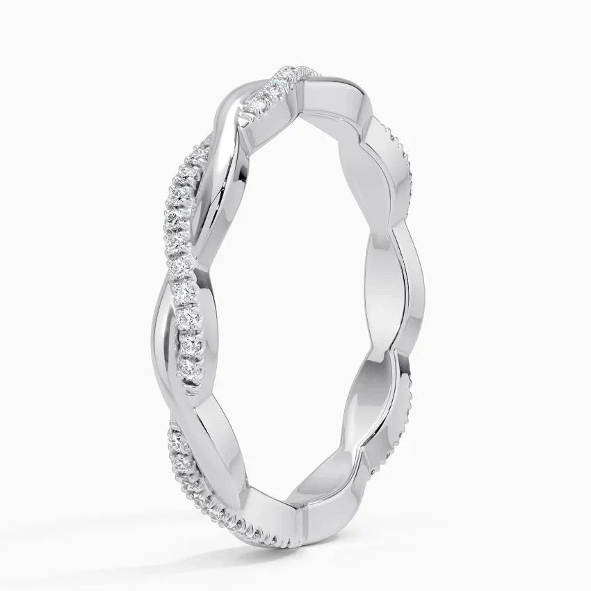Silver Twisted Vine Wedding Band Detail
