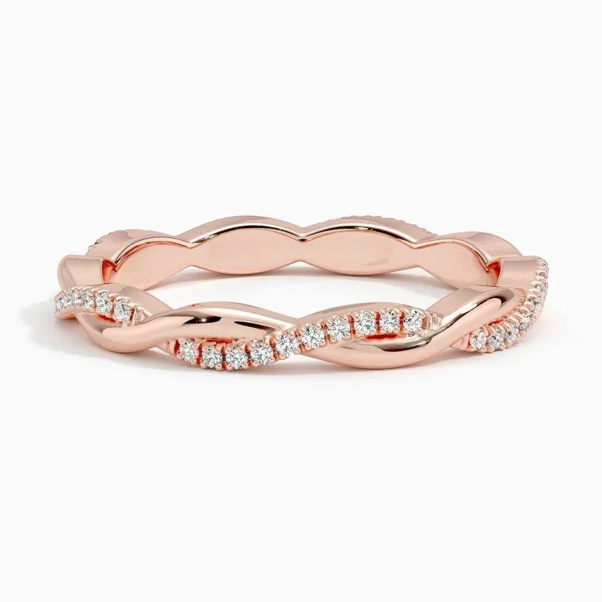 Sparkling Eternity Ring with Twisted Design