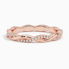 Load image into Gallery viewer, Sparkling Eternity Ring with Twisted Design