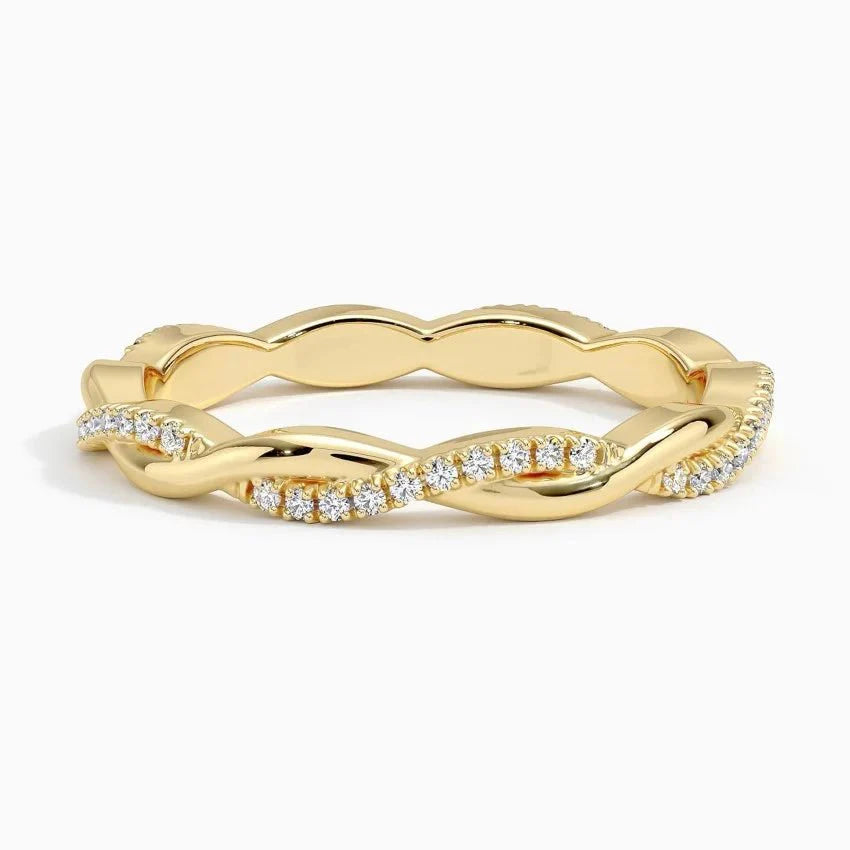 Full Moissanite Vine-Inspired Ring in Gold