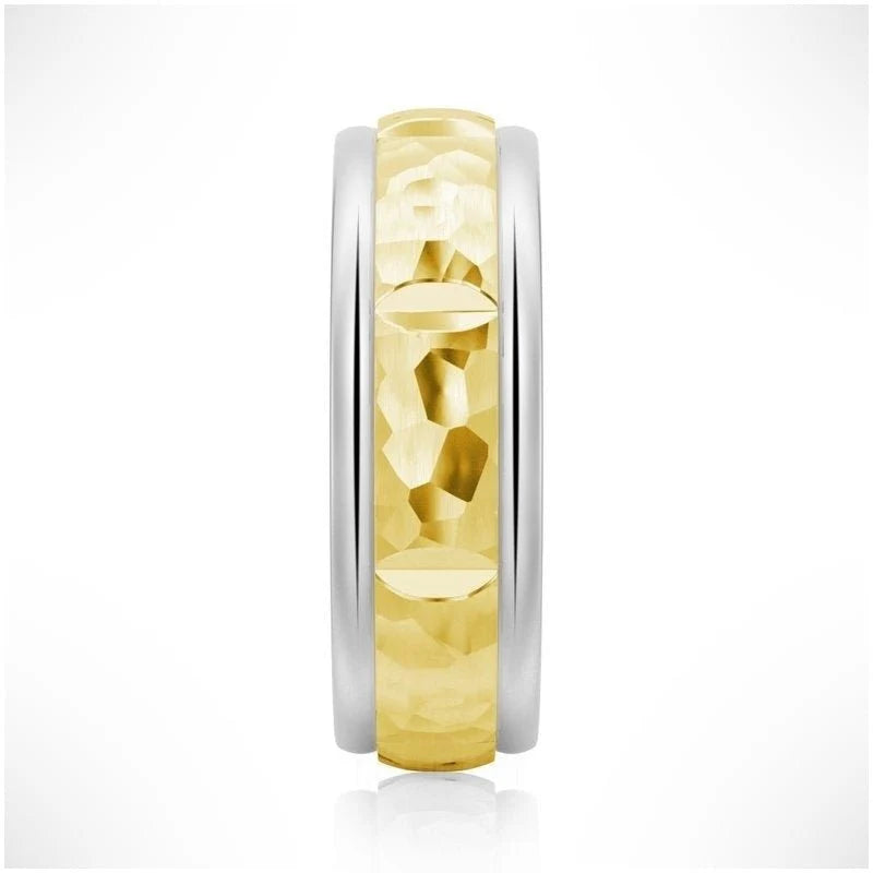 Hammered Finish Gold Ring