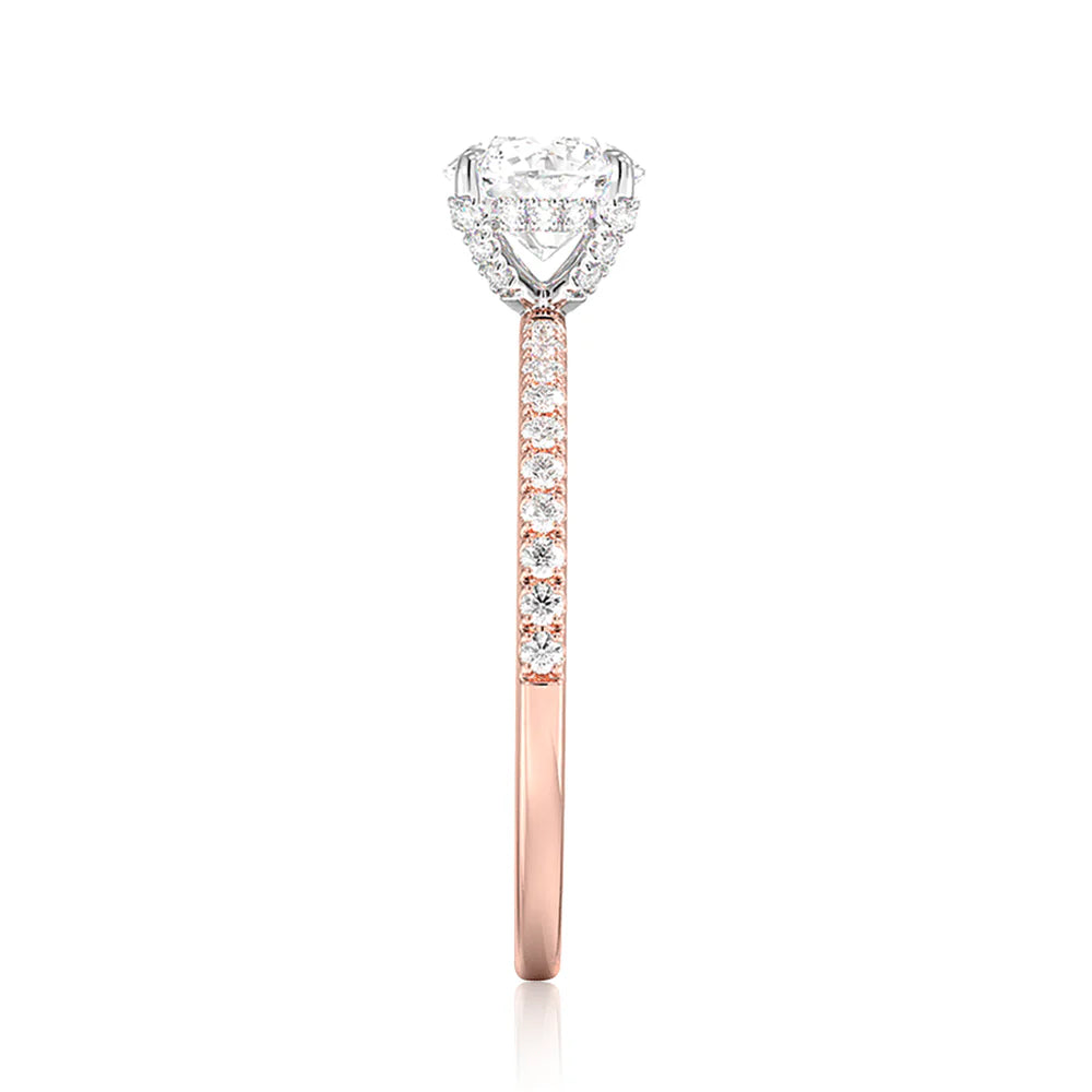 Oval Cut Engagement Ring Two-Tone Design