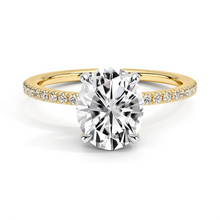 Load image into Gallery viewer, Two-Tone Oval Lab-Grown Diamond Engagement Ring