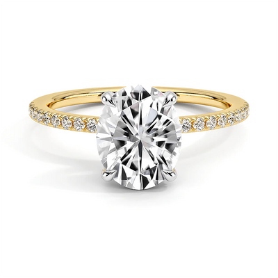 Two-Tone Oval Lab-Grown Diamond Engagement Ring