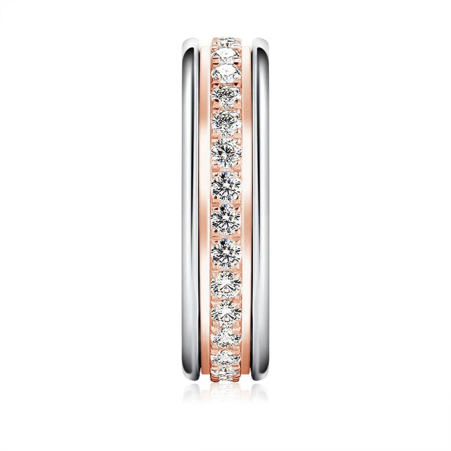 Platinum and Gold Men’s Moissanite Band