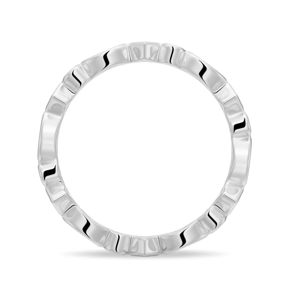 Unique Moissanite Wedding Band – Artistic Statement Eternity Ring