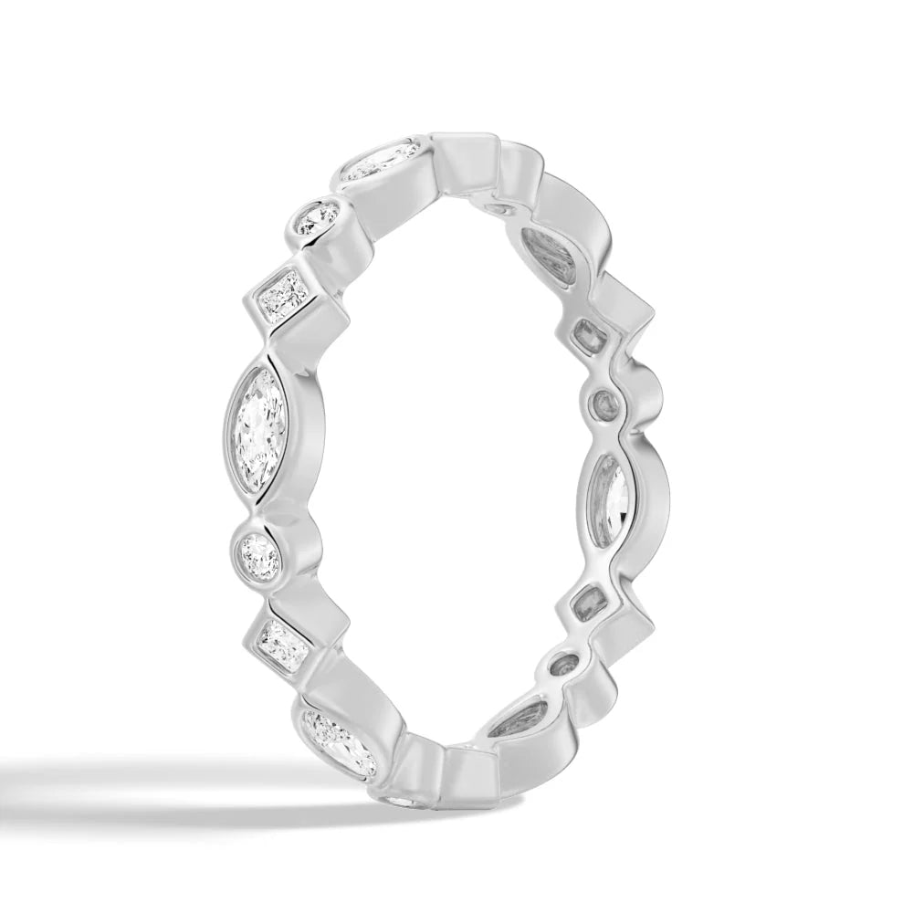 Modern Moissanite Ring in Platinum