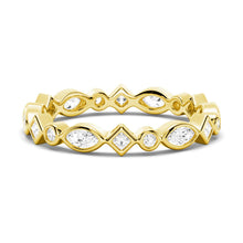 Load image into Gallery viewer, Unique Moissanite Wedding Band in Gold