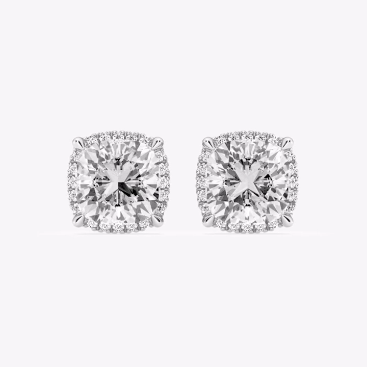 halo cushion earrings  