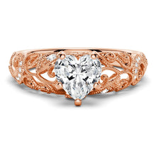 Load image into Gallery viewer, Vintage Heart Shaped Moissanite Engagement Ring