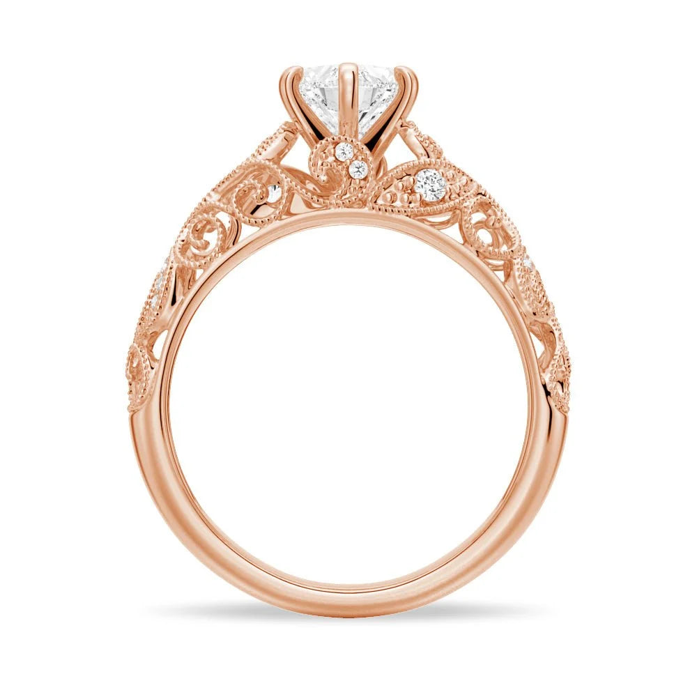 Vintage Heart Shaped Moissanite Engagement Ring