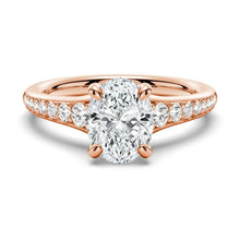 Load image into Gallery viewer, Vintage Oval Moissanite Engagement Ring With Graduated Band
