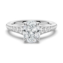 Load image into Gallery viewer, Vintage Oval Moissanite Engagement Ring With Graduated Band