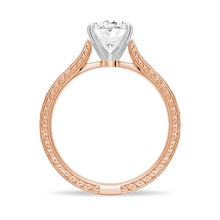 Load image into Gallery viewer, Vintage Oval Moissanite Engagement Ring With Milgrain Edges