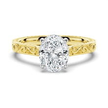 Load image into Gallery viewer, Vintage Oval Moissanite Engagement Ring With Milgrain Edges