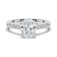 Load image into Gallery viewer, Vintage Oval Moissanite Engagement Ring With Milgrain Edges