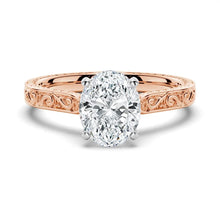 Load image into Gallery viewer, Vintage Oval Moissanite Engagement Ring With Milgrain Edges
