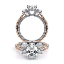 Load image into Gallery viewer, Vintage Three Stone Oval Cut Moissanite Engagement Ring