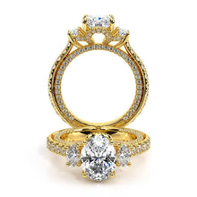 Load image into Gallery viewer, Vintage Three Stone Oval Cut Moissanite Engagement Ring