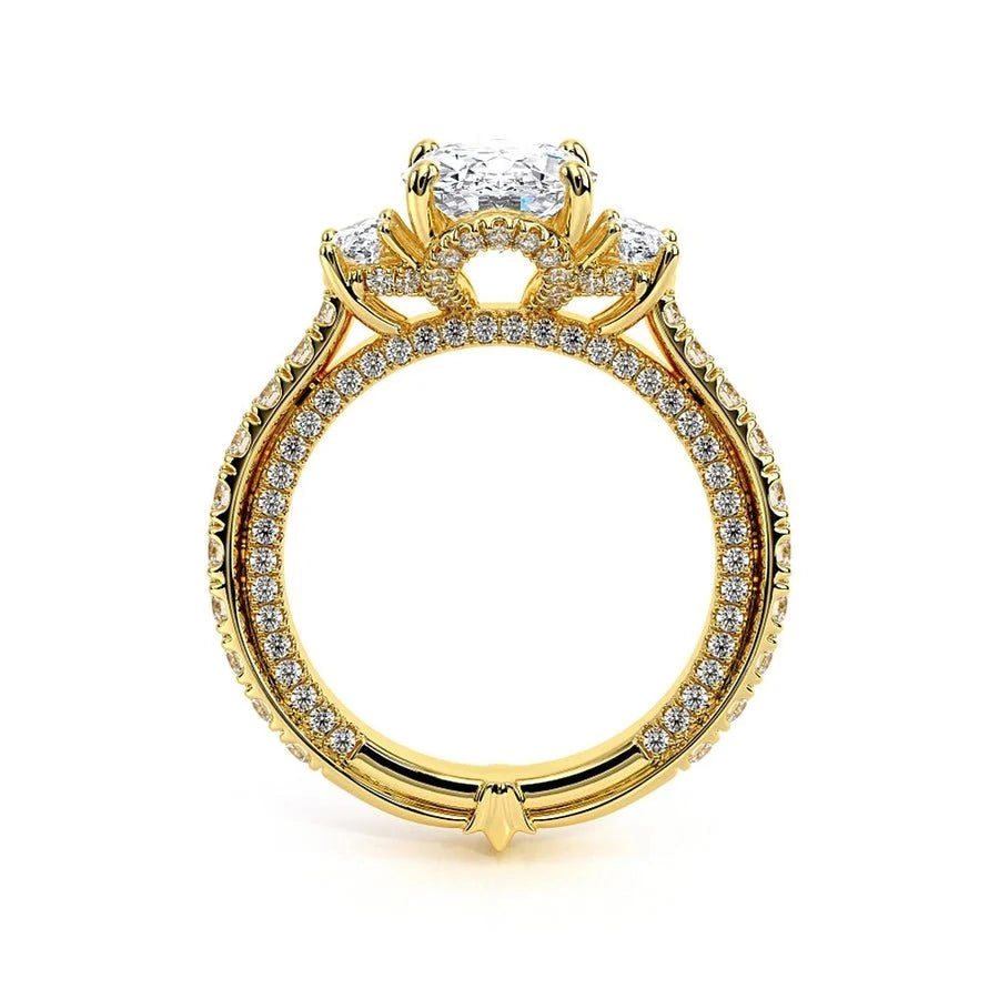 Vintage Three Stone Oval Cut Moissanite Engagement Ring